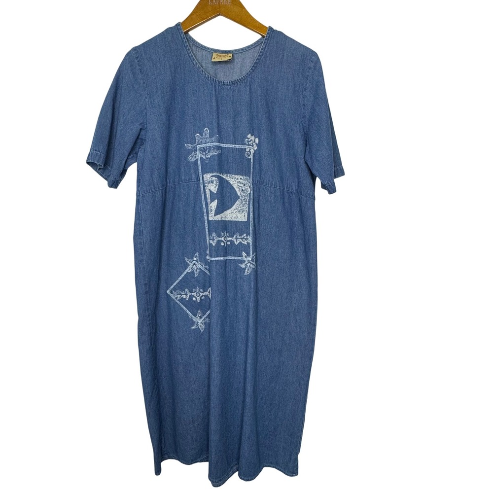 Blue Cactus denim dress short sleeve Size Small